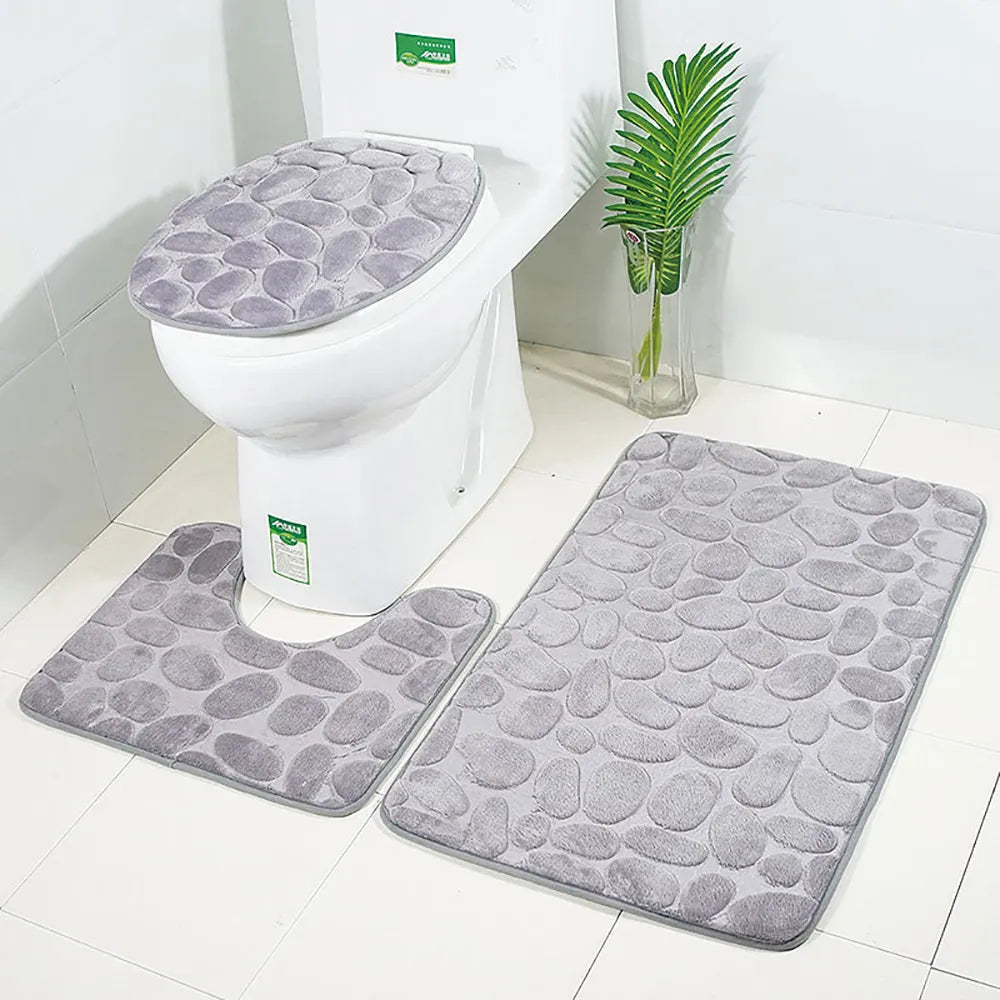 Set of 3 Bathroom Bath Mat Set